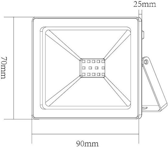Aca Waterproof LED Floodlight 10W Warm White 3000K IP66