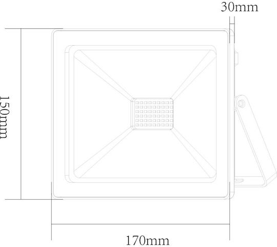 Aca Waterproof LED Floodlight 50W Natural White 4000K IP66