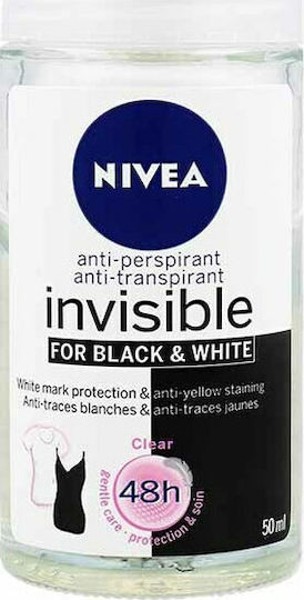 Nivea Invisible For Black & White Clear Anti-perspirant Αποσμητικό 48h σε Roll-On 50ml