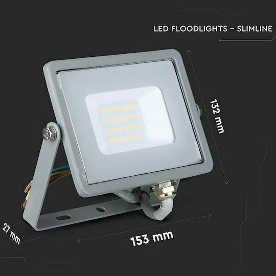 V-TAC Wasserdicht LED Flutlicht 20W Kaltweiß 6400K IP65