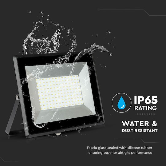 V-TAC Στεγανός Προβολέας LED 100W Θερμό Λευκό 3000K IP65