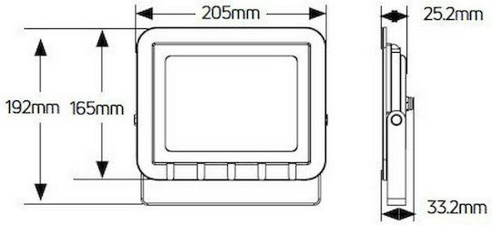Geyer Στεγανός Προβολέας LED 50W Φυσικό Λευκό 4000K IP65