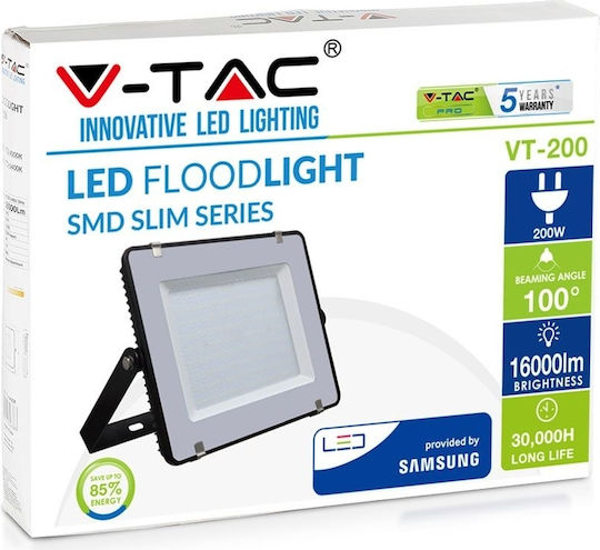 V-TAC Waterproof LED Floodlight 200W Natural White 4000K IP65