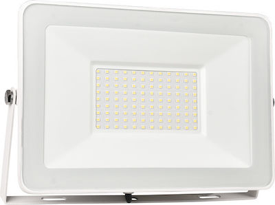 Elmark Στεγανός Προβολέας IP65 Ισχύος 100W με Φυσικό Λευκό Φως σε Λευκό χρώμα