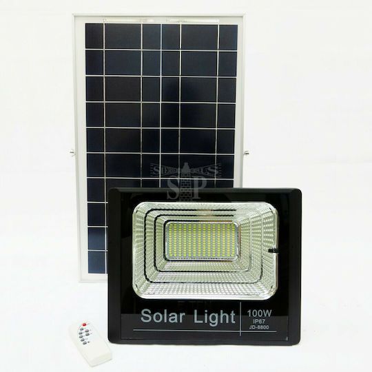 Factory Αδιάβροχος Слънчев LED Προβολέας 100W Студено бяло με Τηλεχειριστήριο IP66