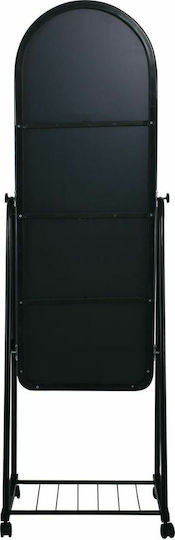 Woodwell Rolland Arched Floor Mirror With Black Metal Frame 160x43cm