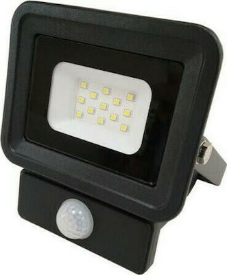 Eurolamp Waterproof LED Floodlight 10W Cold White 6500K with Motion Sensor IP44