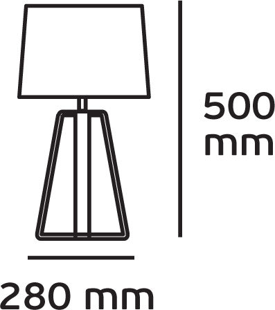 VK Lighting Настолна лампа за Цокъл E27 с Бял Абажур и Бежов Основа