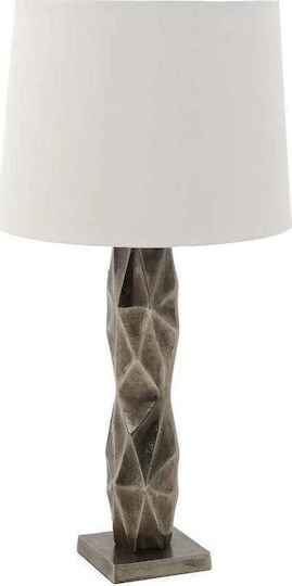 Inart Metall Tischlampe für Fassung E27 mit Beige Schirm und Braun Basis Inart Metall Tischlampe für Fassung E27 mit Beige Schirm und Braun Basis