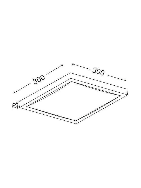 Aca Indiana Ceiling Mount Light Bathroom 30cm Silver with Socket E27