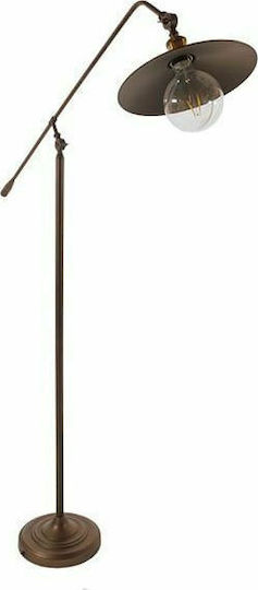GloboStar Silene Vintage Floor Lamp H194xW27cm. with Socket for Bulb E27 Brown