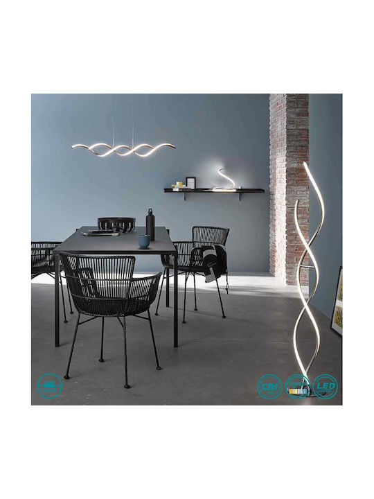 Wofi Bonney LED Φωτιστικό Δαπέδου Υ131xΜ22εκ. με Θερμό Λευκό Φως 1200lm Ασημί