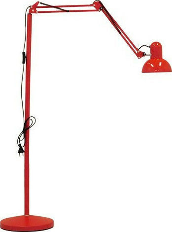 GloboStar Audrey Vintage Lampa de podea Î190xL27.5cm. cu Soclu pentru Bec E27 Roșu