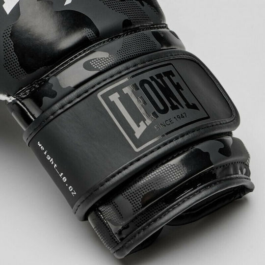 Leone Boxing Gloves made of Synthetic Leather for Match Black