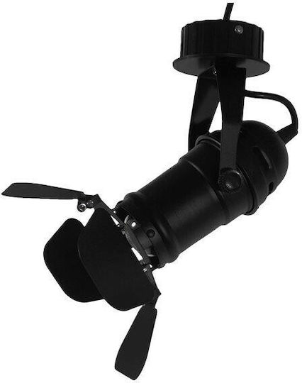 GloboStar Chicago Single Spot with Socket E27 in Black Color
