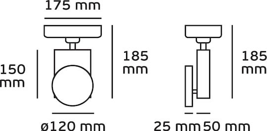 VK Lighting Μονό Σποτ με Ντουί AR111 σε Λευκό Χρώμα