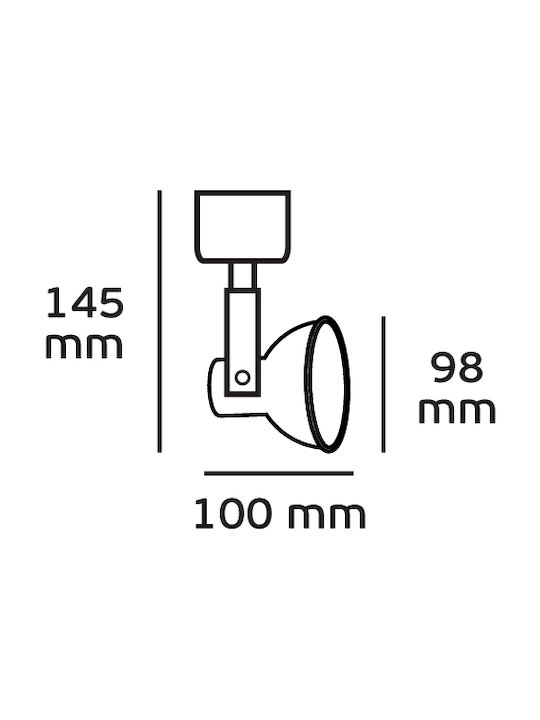 VK Lighting Einzel Spot mit Fassung GU10 in Kupfer Farbe