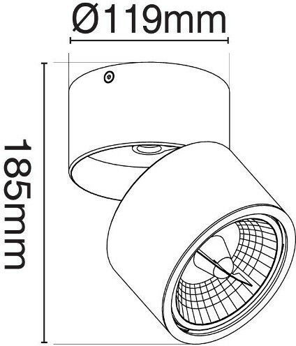VK Lighting Μονό Σποτ με Ντουί AR111 σε Λευκό Χρώμα