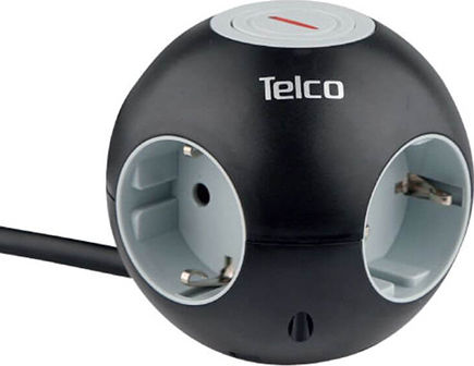 Telco Powerglobe Comutator On-Off Bandă de alimentare 4 Prize cu Cablu 1.4m