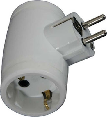 Χαραλαμπίδης 2 Θέσεων 2-Outlet T-Shaped Wall Plug White