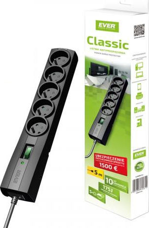 Ever Ever Classic Power Strip 5 Positions with Switch and Cable 3m
