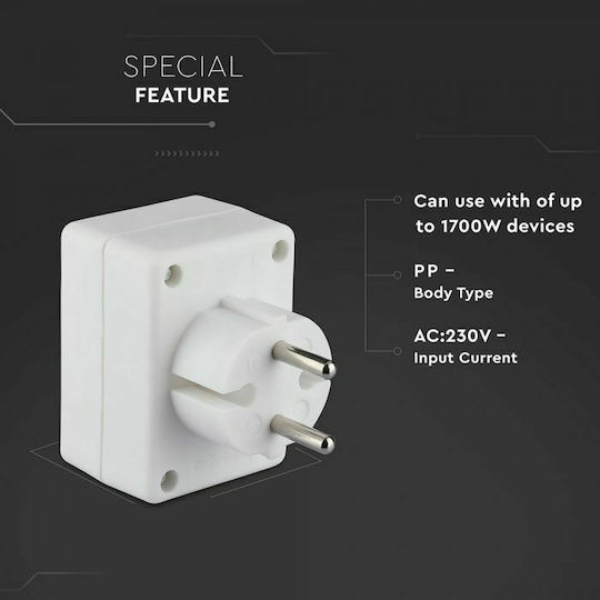 V-TAC T-Shaped Wall Plug 3 Positions