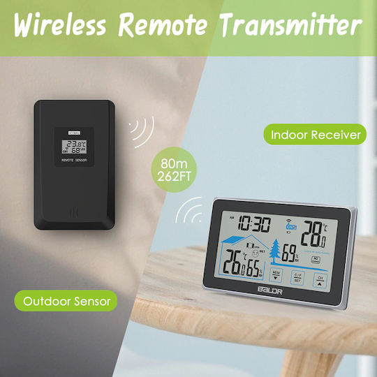 Baldr BD-907 Drahtlos Wetterstation Digital Tischplatte Weiß