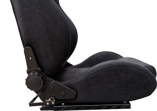 Simoni Racing Charles Κάθισμα Ανακλινόμενο με Σιδηρόδρομο Μαύρο Βελούδο