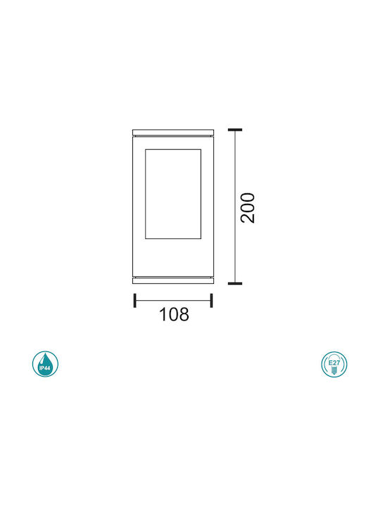 Spot Light Outdoor Small Post Floor Lamp 15W IP44 for E27 Bulb Gray
