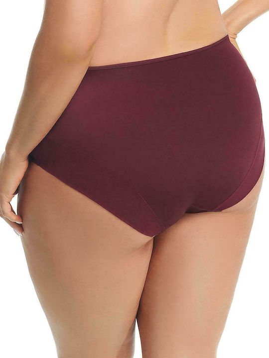 Gorsenia High-waisted Women's Slip with Lace Burgundy