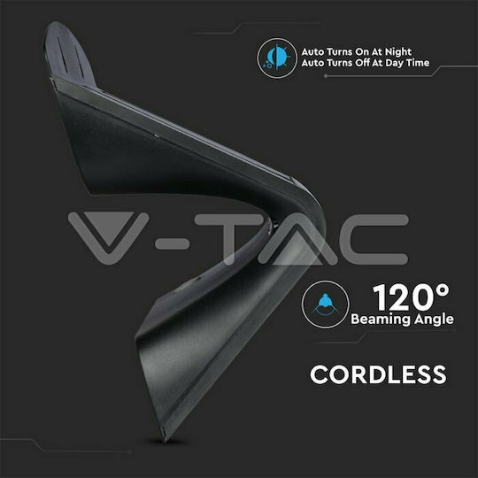 V-TAC Επιτοίχιο Ηλιακό Φωτιστικό 6.8W 800lm Φυσικό Λευκό 4000K με Αισθητήρα Κίνησης και Φωτοκύτταρο IP65