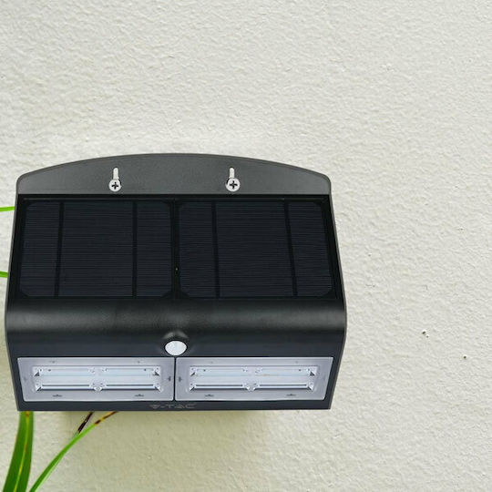 V-TAC Επιτοίχιο Ηλιακό Φωτιστικό 6.8W 800lm Φυσικό Λευκό 4000K με Αισθητήρα Κίνησης και Φωτοκύτταρο IP65