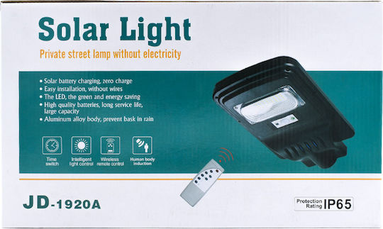 Factory Straßen-Solarleuchte 20W 40lm Kaltweiß 6500K mit Bewegungssensor, Fotokontakt und Fernbedienung IP65 39.5cmx21cmx6cmcm