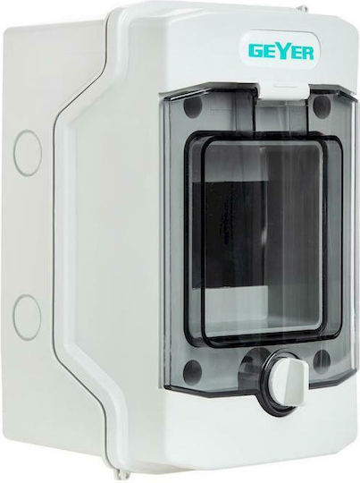 Geyer Wall mounted Waterproof 4-Elements Fuse Box with 1 Row W127xH200xD120mm