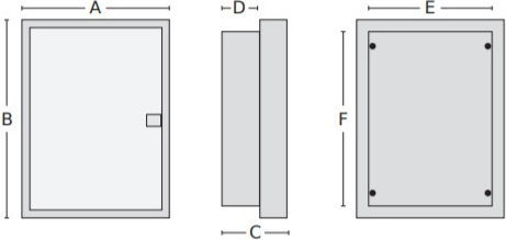 Tehnoplast Walled Fuse Box W317xH346xD88mm for Multimedia & Telecommunications Devices 282U12EPIT