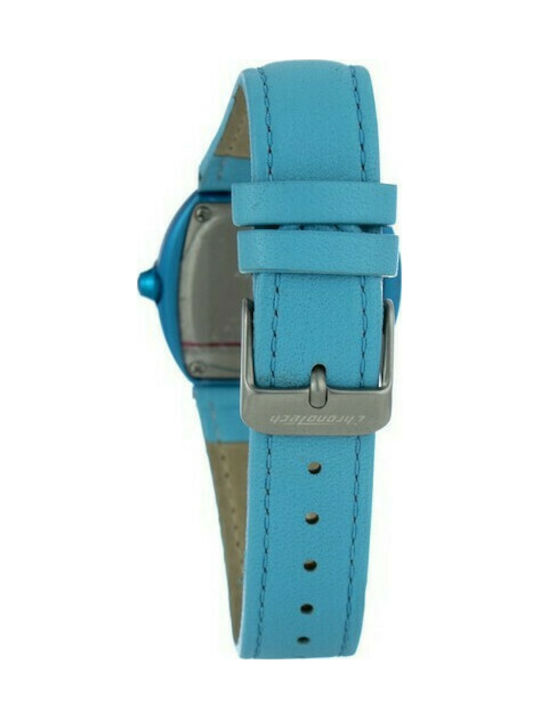 Chronotech Watch Battery with Blue Leather Strap CT7305M-04