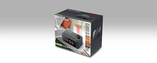 Muse Muse Tischuhr Digital mit LED Wecker und Radio Schwarz M-178P