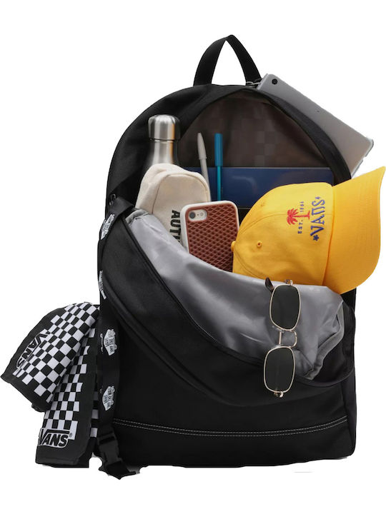 Vans Construct Skool School Bag Backpack Junior High-High School Black with Water Bottle Holder 21Liters