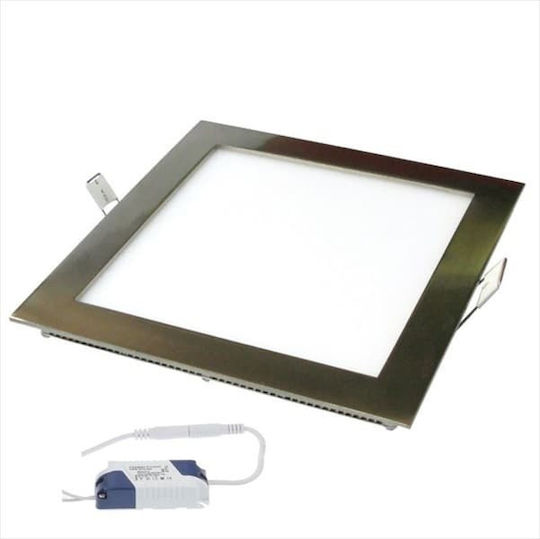 Aca Τετράγωνο Χωνευτό LED Panel 14W με Θερμό Λευκό Φως 3000K 17.2x17.2εκ.