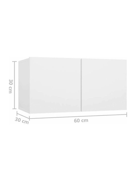 Wand Nischenschrank für Wohnzimmer aus Spanplatte Weiß 60x30x30cm