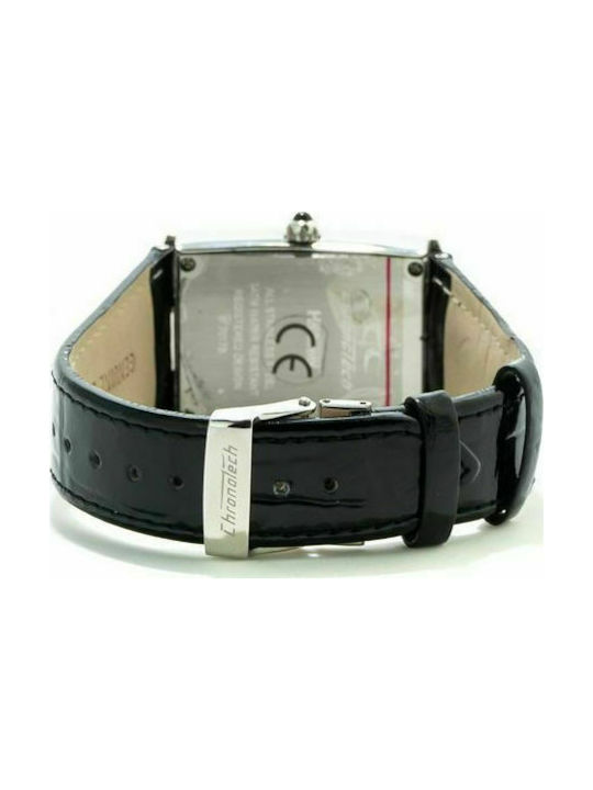 Chronotech Watch Battery with Black Leather Strap