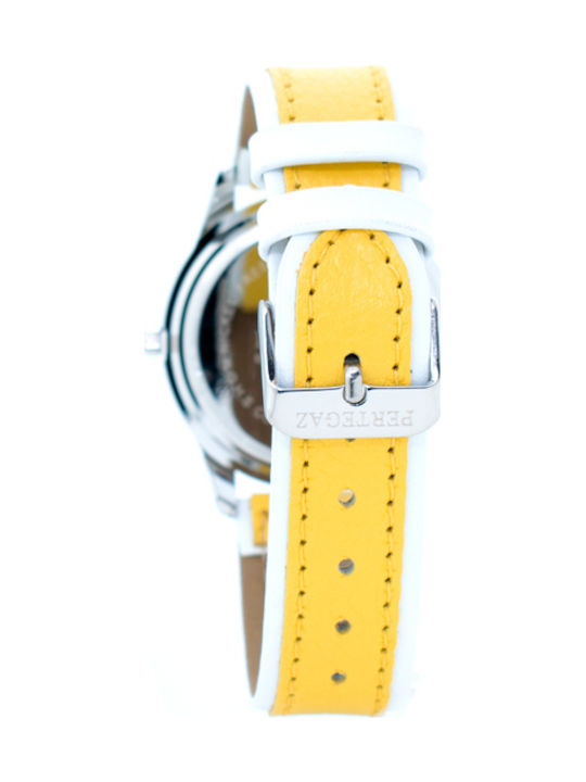 Pertegaz Watch Battery with Yellow Leather Strap