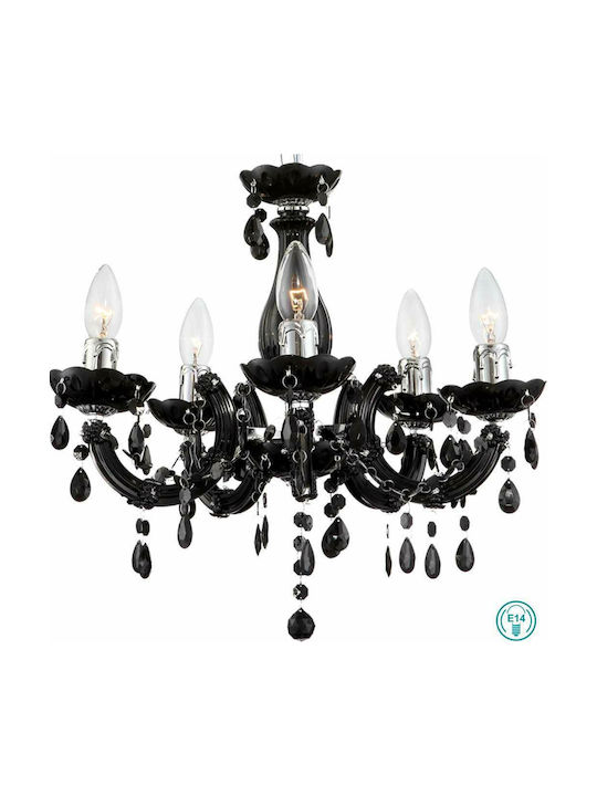 Globo Lighting Πολυέλαιος 6xE14 με Κεράκια Μαύρος 63110-5