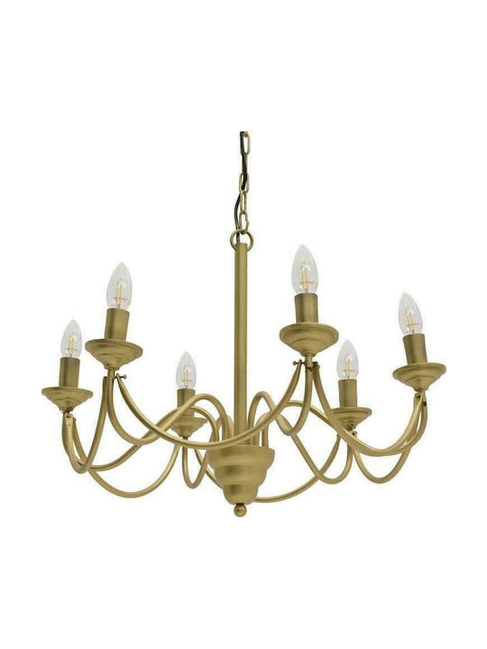 Inart Kronleuchter Ø61cm mit Kerzen Gold Inart Kronleuchter Ø61cm mit Kerzen Gold