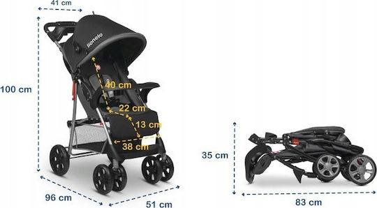 Lionelo Emma Plus Cărucior pentru Bebeluși Potrivit de la 6+ Luni Negru 5kg 1656445
