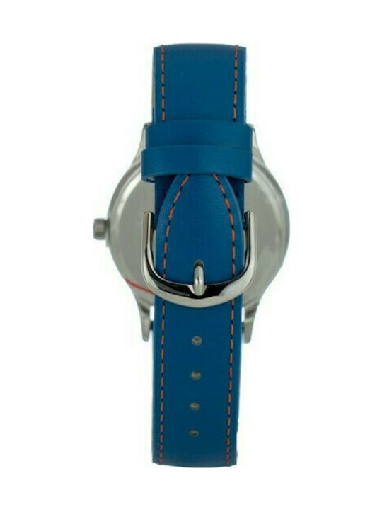 Justina Watch Battery with Blue Leather Strap 11876A