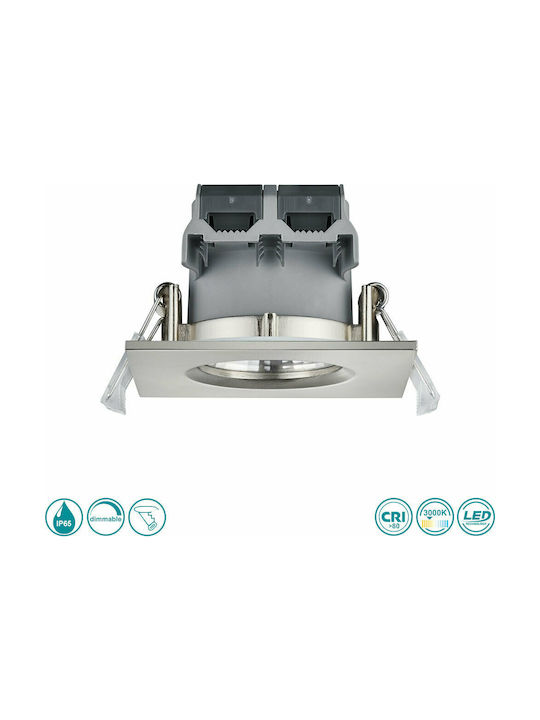 Trio Lighting Zagros Τετράγωνο Μεταλλικό Χωνευτό Σποτ με Ενσωματωμένο LED και Θερμό Λευκό Φως 5x5εκ.