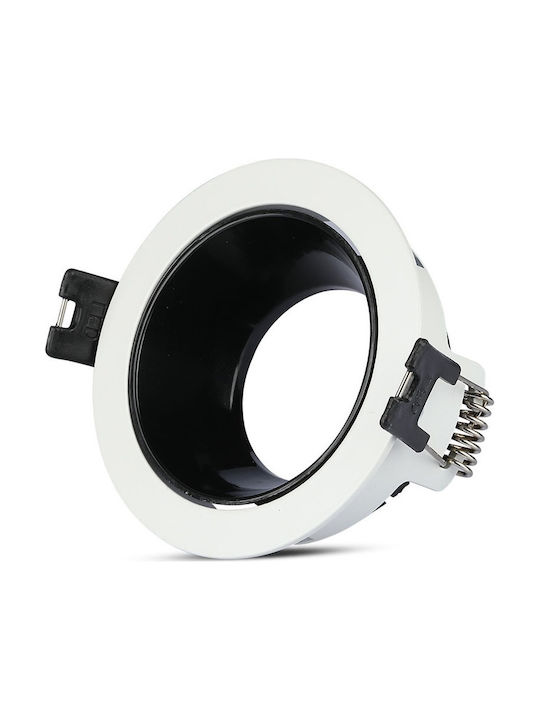 V-TAC Round Metallic Frame for Spot GU10 Moving White 7.9x7.9cm.