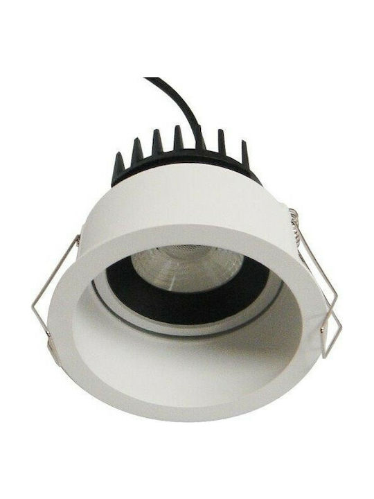 Viokef Top Spot Кръгла Металик Вграден Спот с Патрон Вграден LED Бял 9x9см. 1бр