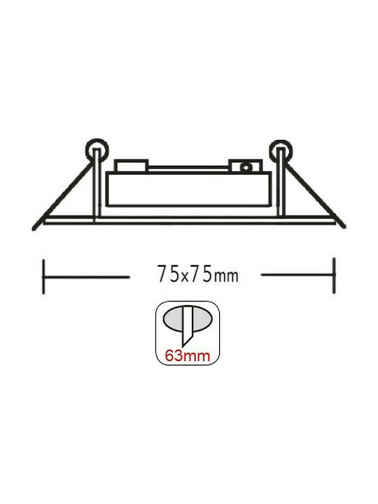 Aca Square Metallic Frame for Spot GU10 MR16 White 7.5x7.5cm.